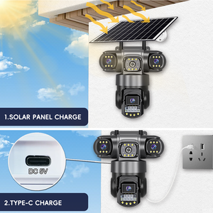 Caméra de Sécurité CCTV <span class=keywords><strong>V380</strong></span> Pro 3 Objectifs 1080P 6MP 4G et Wifi Solaire Vision Nocturne Extérieure PTZ Suivi Automatique Sans Fil IP66 - Product Image 5