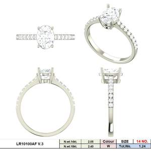 Elegante anillo de diamante CVD de corte ovalado de oro amarillo de 14 quilates, chapado en rodio, Color F, joyería de compromiso fina, certificado IGI para mujer - Product Image 4