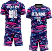 Maillot de football personnalisé pour homme, taille plus, léger, respirant, séchage rapide, 100% polyester, sublimation, col en V, ensemble de maillots de football avec logo personnalisé