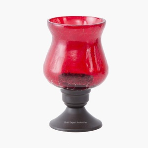 Bougeoir ouragans noir en métal de conception supérieure avec verre coloré pour le support d'ouragans de décor d'éclairage intérieur - Product Image 3