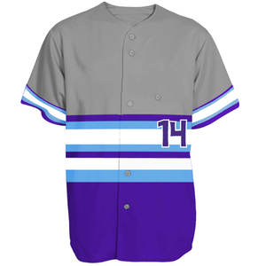 Maillot de baseball à rayures imprimé polyester 100% personnalisé pour adultes vêtements de sport respirants à séchage rapide ensembles d'uniformes de softball grande taille - Product Image 1