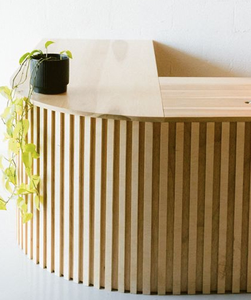 Curved Wood Slat Reception Screens (Biomorphic) - Product Image 6