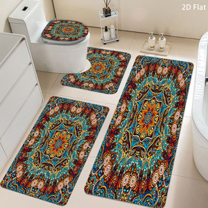 Custom Printed Absorbent <b>Bathroom</b> Rug <b>Set</b> for <b>Bathroom</b> Non-Slip Shower Curtain Bath <b>Mat</b> - Product Image 1