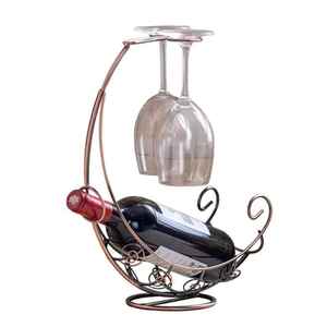 Support de bouteille de vin décoratif de table en métal de haute qualité taille et couleur personnalisées pour les bars à la maison hôtels et restaurants - Product Image 1