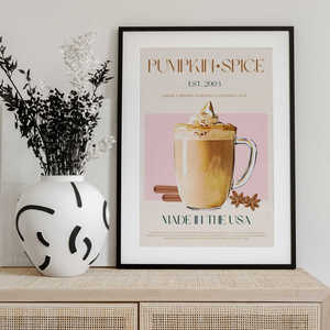 Autumn Latte Delight Pumpkin Spice Latte <b>Poster</b> Paper Wall Decor - Product Image 1