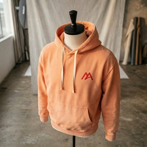 Sudadera con Capucha Gráfica Color Durazno Naranja para Hombre, de Forro Polar, Estilo Urbano, Moda Casual, Top con Capucha, Venta al por Mayor Personalizada OEM ODM - Product Image 2