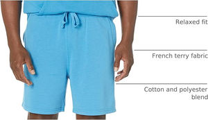 Shorts en molleton pour hommes, tissu doux en coton, taille élastique, décontracté, été, détente, athlétique, confort - Product Image 6