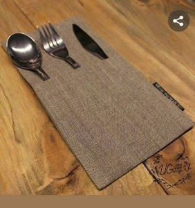 Linen cutlery pouch Portable Cotton Linen <b>Storage</b> <b>Bag</b> for Simple Knife Fork Flatware Sets for Outdoor Restaurant Home - Product Image 5