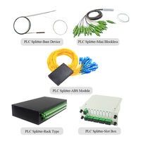 Splitter Optik FIBERVISION Fiber Optic PLC Splitter 1*X SC/APC SC/UPC Fiber PLC Splitter Perangkat Tanpa Casing Tipe Mini Kotak ABS Tipe Rak