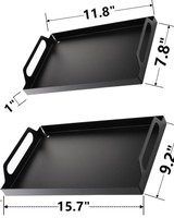 Plateau de service rectangulaire en fer noir fait main de haute qualité VISHAL HANDICRAFT, design personnalisable, vaisselle décorative pour la maison