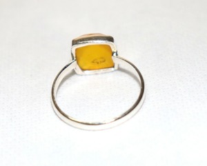 แหวนพลอยคาลซิโดนีสีเหลือง925เครื่องประดับเงินแฮนด์เมดแหวนตัดของขวัญสำหรับผู้หญิง - Product Image 3