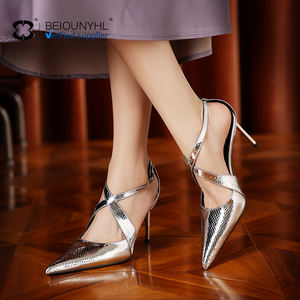 लक्जरी जूते डर्मिस उच्च गुणवत्ता वाली एड़ी जिमी चू पट्टी परिपक्व सेक्सी महिला हाई हील्स सेक्सी चांदी के सैंडल हाई हील जूते - Product Image 2