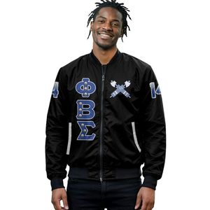 Chaqueta de Satén Azul Phi Beta Sigma 1914, Estilo Universitario con Letra Big Sigma, Prenda Universitaria Personalizada, Regalo - Product Image 1