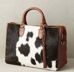 Sacs à main tendance pour femmes, fabriqués à la main en cuir de vache véritable avec poils, sac fourre-tout - Product Image 4