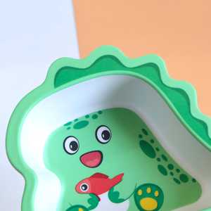 Ensemble de bols en fibre de bambou Dino - Design de dessin animé écologique pour salade et ramen avec couvercle artisanal emballé dans un carton - Product Image 5