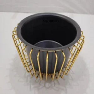 Cuenco de decoración de Metal de aluminio brillante de lujo Cuenco de Material metálico de calidad superior con soporte dorado para accesorios de utensilios de cocina - Product Image 6