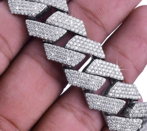 Sterling Silver 925 VVS Moissanite Hip Hop Style Charms Necklace Passes Diamond <b>Tester</b> White <b>Gold</b> Round Cut Diamond Tennis Chain - Product Image 4