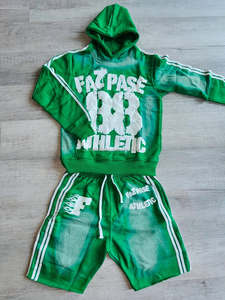 Custom Logo Rhinestone Acid Wash Streetwear Hoodie Tracksuit Screen Printing <b>Sweat</b> Suit Vintage Hoodies & <b>Shorts</b> Set For <b>Men</b> - Product Image 2