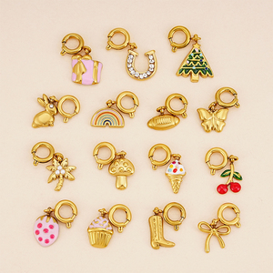 Pendentif Étoile Vintage en Acier Inoxydable Plaqué Or 18K, Breloques Religieuses DIY, Clip pour Aliments et Sports, Idéal pour Collier, Bracelet ou Cadeau de Fête - Product Image 1