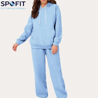 Conjunto Deportivo de Dos Piezas para Mujer, Talla Grande, Transpirable, con Bordado, Sudadera de Manga Larga y Pantalones Anchos para Invierno