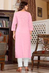 Nouvelles arrivées : Robes élégantes pakistanaises et indiennes pour femmes, tenues de soirée formelles et décontractées, Salwar Kameez en tissu Lawn, ensembles Kurti à fleurs coupe trapèze - Product Image 2