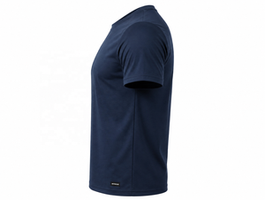 เสื้อยืดแขนสั้นคอกลมสีกรมท่าสำหรับผู้ชาย แห้งเร็ว ทรงปกติ ผ้าถัก โพลีเอสเตอร์ 100% สีพื้น สไตล์ลำลอง - Product Image 3