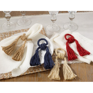 Ensemble de ronds de serviette en jute écologique Décoration de table rustique faite à la main Support de mariage en fibre naturelle - Product Image 4