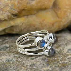 Fine Jewelry 925 Sterling Silver <b>Labradorite</b> Gemstone <b>Ring</b> Dainty Handmade Engagement <b>Ring</b> Boho Style <b>Ring</b> Wholesale Jewelry - Product Image 2