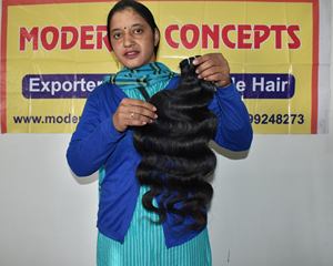 Extensiones de cabello humano de templo indio virgen alineado con cutícula sin procesar Color natural crudo Paquetes Bodywave baratos Cabello humano - Product Image 1