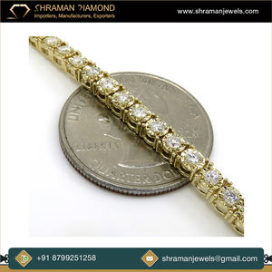 Fabricante indio de buena calidad 10K chapado en oro 1,79 CTS y 27,06 gramos Moissanite Diamond Tikkali Chain - Product Image 5