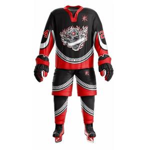 Fait sur mesure de qualité supérieure prix raisonnable uniforme de hockey sur glace 100% tissu polyester uniforme de hockey sur glace - Product Image 2