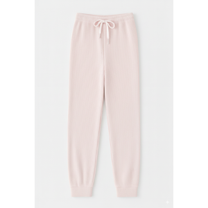 Pantalons de jogging à jambes larges pour femmes, en tricot côtelé d'hiver, écologiques, coupe-vent, respirants, taille élastique avec cordon de serrage, vente en gros d'usine - Product Image 1