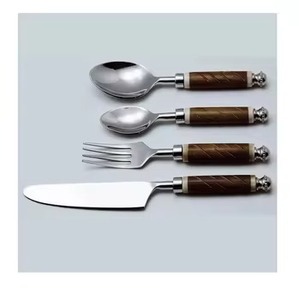 Ensemble de couverts modernes en acier inoxydable plaqué or avec cuillère fourchette couverts pour la maison, le restaurant et le mariage-Ustensiles de salle à manger élégants - Product Image 2