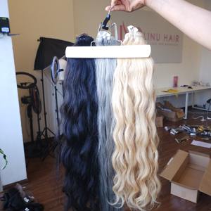 Extensions de cheveux humains brésiliens et vietnamiens ondulés naturels de couleur personnalisable de haute qualité - Product Image 3