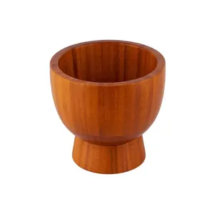 Cuenco de madera de forma redonda Simple moderno hecho a mano, Base de madera para la pared del hogar, utensilios de cocina decorativos, viene con embalaje de cartón - Product Image 1