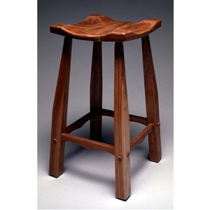 Tabouret élégant en bois avec finition brossée offre un accent chic aux hôtels haut de gamme salons et lieux d'événements partout - Product Image 2