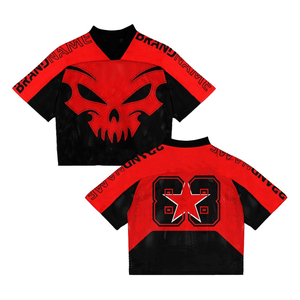 Camisetas de Fútbol Americanas Vintage Personalizadas, Estilo Francés, Tejido de Malla Holgado, Cuello en V, Corte Recto, para Hombre - Product Image 1