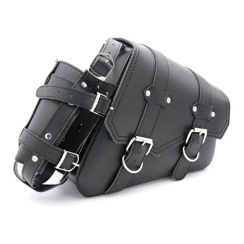 Custom Motorcycle Studded Saddlebags Synthetic Leather