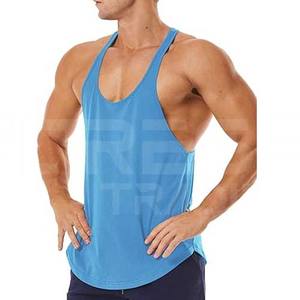 Camiseta sin mangas de punto transpirable para hombre, de algodón/poliéster ecológico, que absorbe la humedad, para gimnasio y entrenamiento, con diseño personalizado e impresión inteligente. - Product Image 4