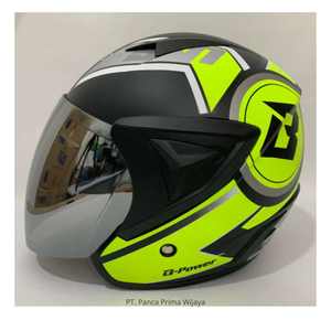 Casque de moto jaune mat JP13 BXV de haute qualité | Certifié SNI | Casque ouvert adulte ABS à visière unique - Product Image 5