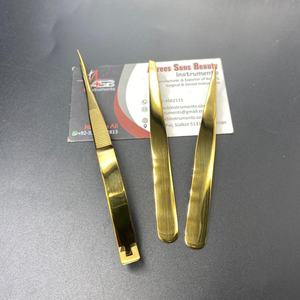 แหนบถอนคิ้วชุบทองแบบกำหนดเองโลโก้ได้อย่างยั่งยืนเหล็กปลายแหลม - Product Image 6