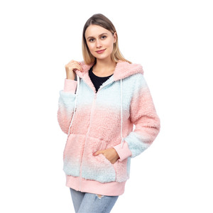 Sweat à capuche pour femme Hiver Tie Dye Warm Sherpa Cozy Fleece Hoodie Jackets - Product Image 3