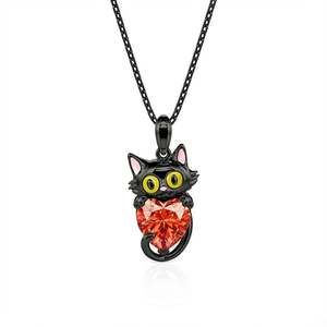 Jeulia Hug Me Custom Birthstone Black <b>Cat</b> Pendant <b>Necklace</b> - Product Image 6