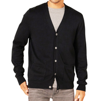 100% Baumwolle Herren 12GG Gestrickter Winter-Cardigan mit Vorderreißverschluss, Einfarbig, Lässig, 320g, Schnelltrocknend, Atmungsaktiv, Anti-Schrumpf
