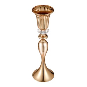 แจกันโลหะสีทองพร้อมคริสตัลทรงยาวเพรียวบางเน้นการตกแต่งที่สมบูรณ์แบบสำหรับบ้านร่วมสมัยและเป็นของขวัญ - Product Image 6