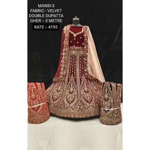 Lehenga Choli de diseño moderno pakistaní indio alto con Secuencia de bordado para fiestas de boda de adultos en venta en cantidad a granel - Product Image 1