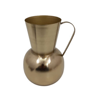 Home Decorative Iron Flower Vase With Handle <b>Matt</b> Pearl Color Flower Pot For Living Room <b>Table</b> top Decor Handmade - Product Image 2