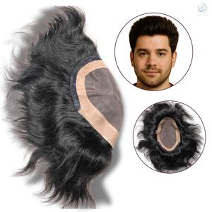 Patch de cheveux indiens 100% humains, bonne densité, toupet Remy pour hommes, vente en gros, base mono, lisse, emballage et logo personnalisables - Product Image 4