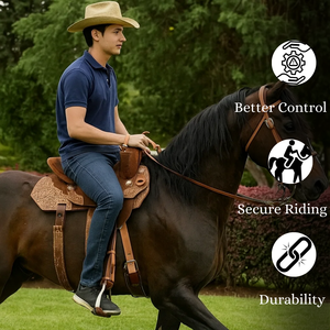 Selle de cheval en cuir occidental de qualité supérieure |   Artisanat sculpté à la main |   Construction durable |   Équipement d'équitation 2026, confort professionnel, utilisation - Product Image 3