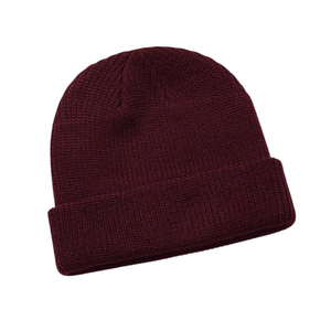 Bonnet classique blanc côtelé en tricot, confortable et extensible, avec revers plié, idéal pour l'hiver et le quotidien des hommes - Product Image 3